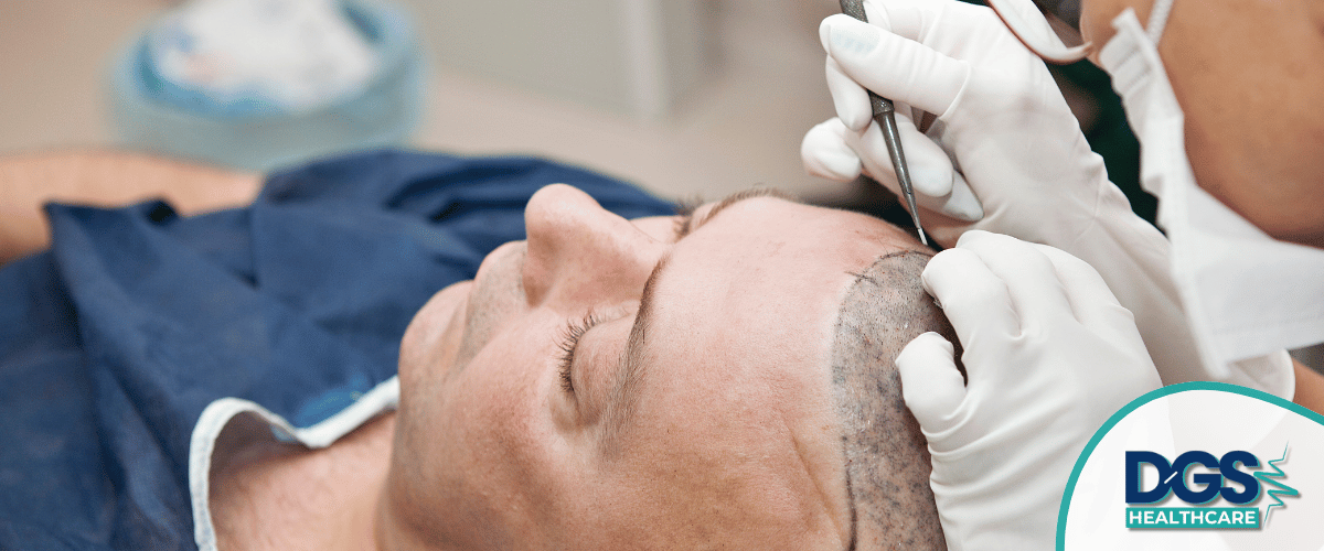 Medical procedure being performed on patient.