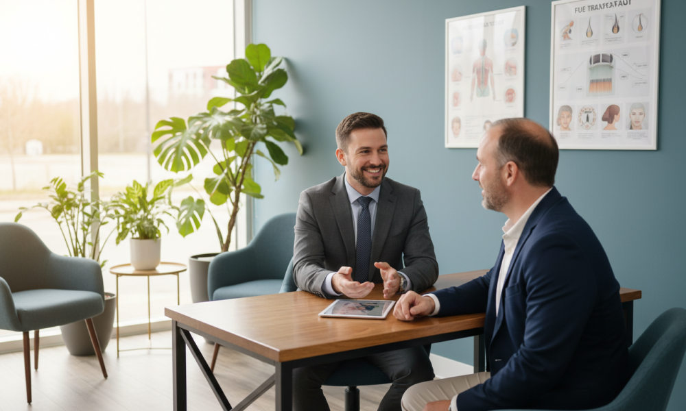 hair transplant patient consultation