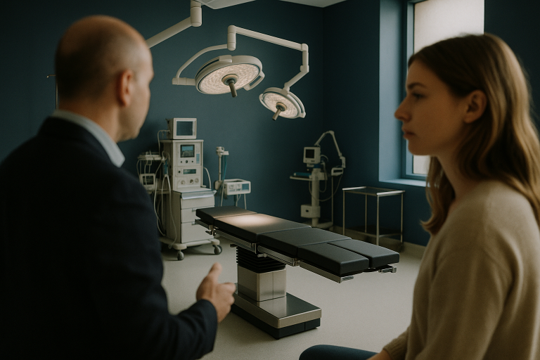 Aesthetic surgery in Istanbul operating theatre with advanced equipment.