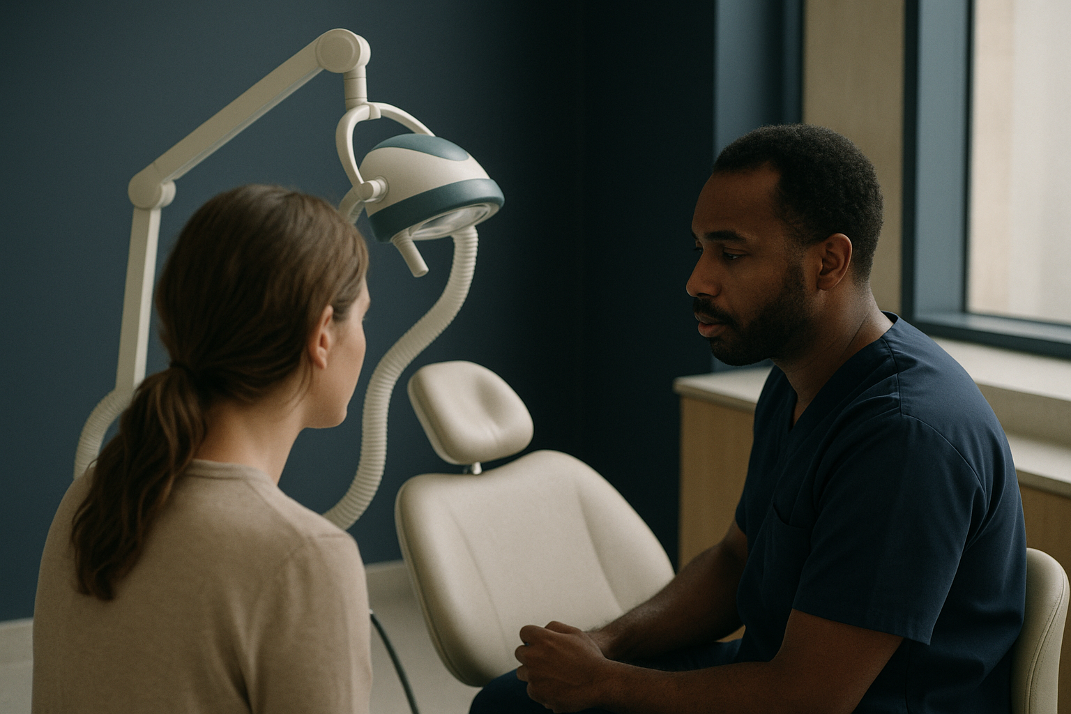 Afro hair transplant consultation in a modern clinic focusing on curly hair restoration techniques.