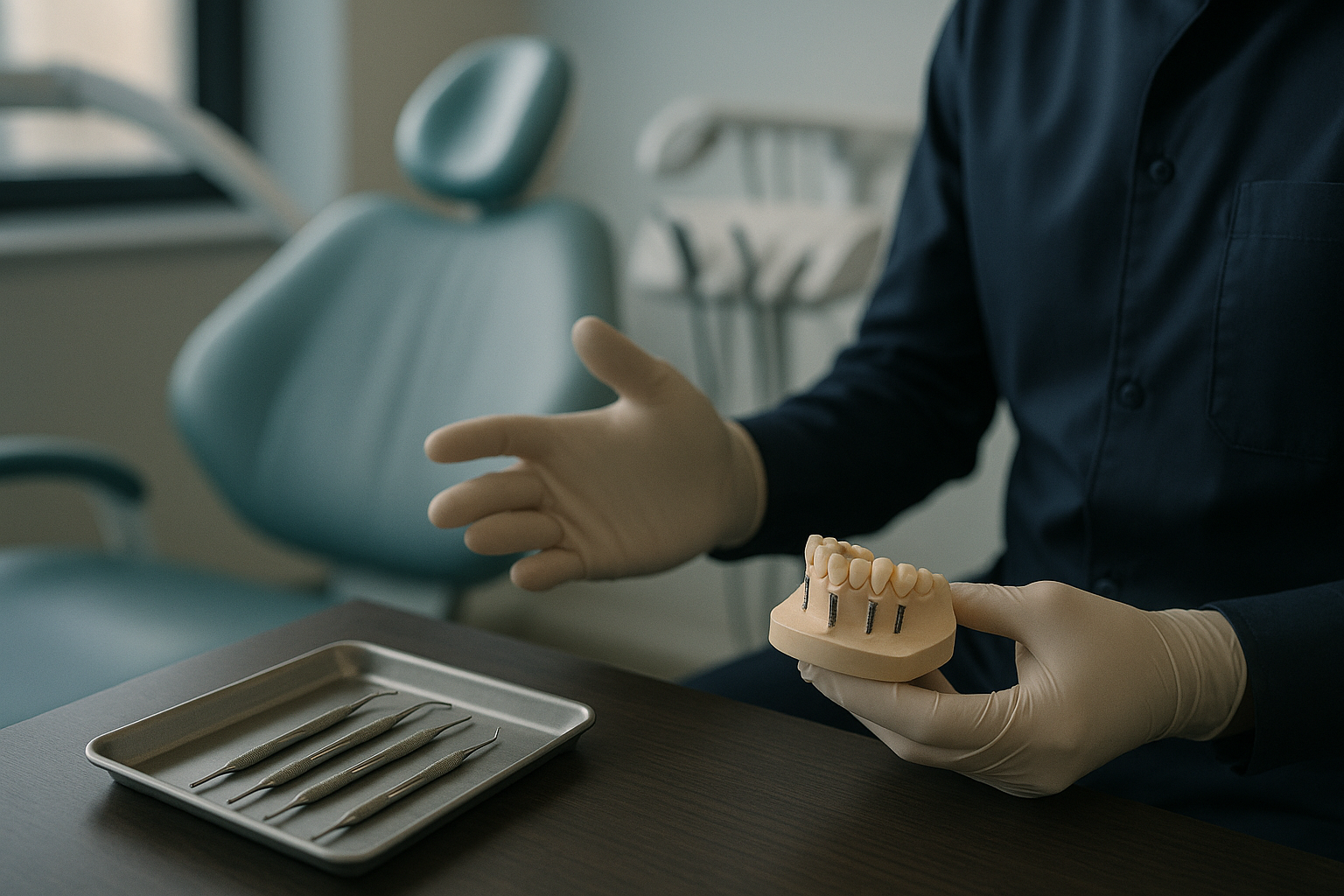 All-on-4 dental solutions discussed in a modern dental clinic setting.