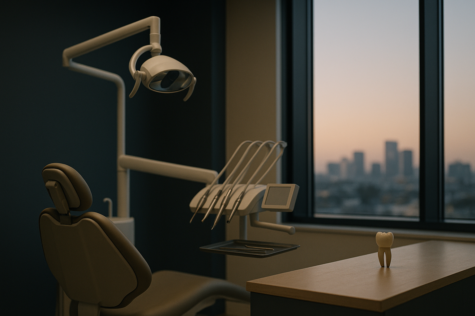 Dentist in a modern clinic preparing for a dental implant procedure, illustrating average cost of dental implants.