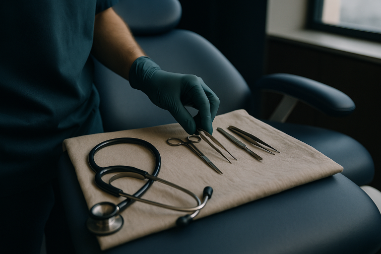 A consultation for beard implants cost in a modern Turkish clinic.