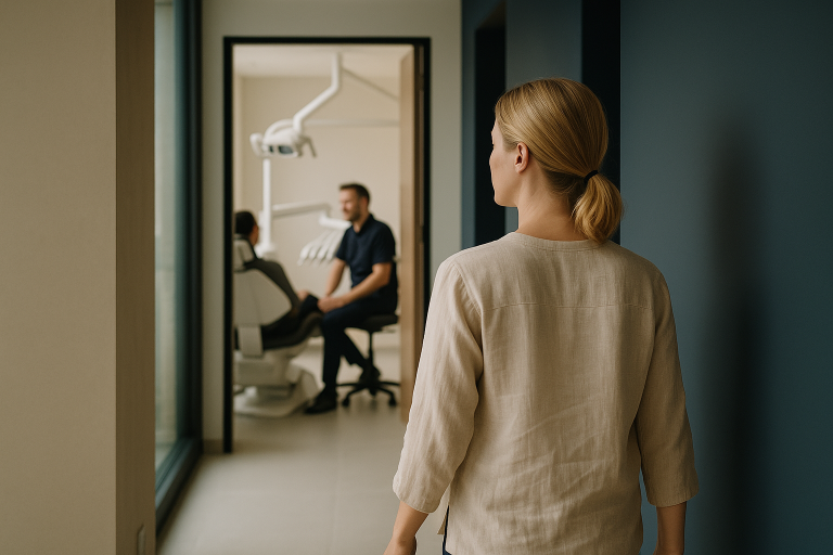 The best dentist in Turkey treating a patient in a modern dental clinic.