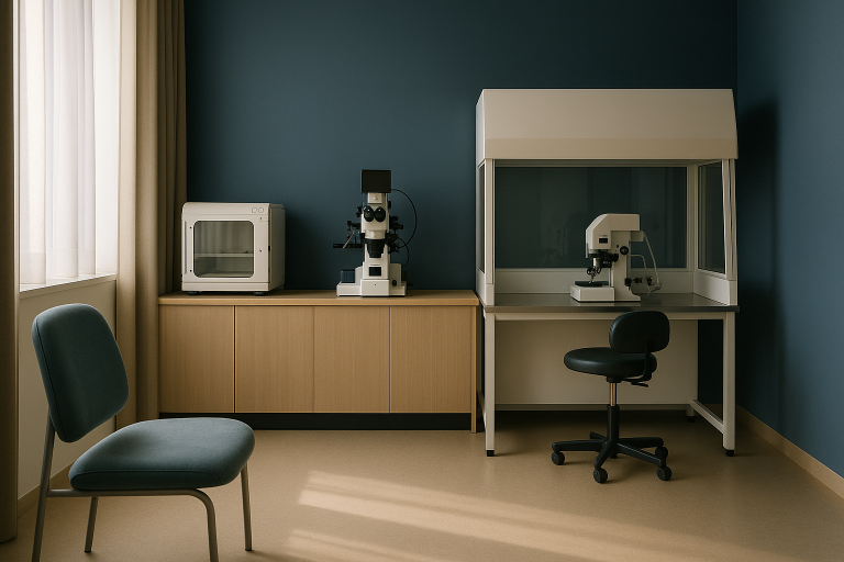 Modern embryology lab representing the best IVF clinics worldwide.