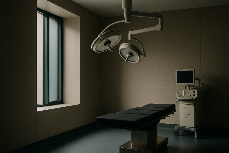 Breast augmentation turkey surgery in a modern operating theatre.