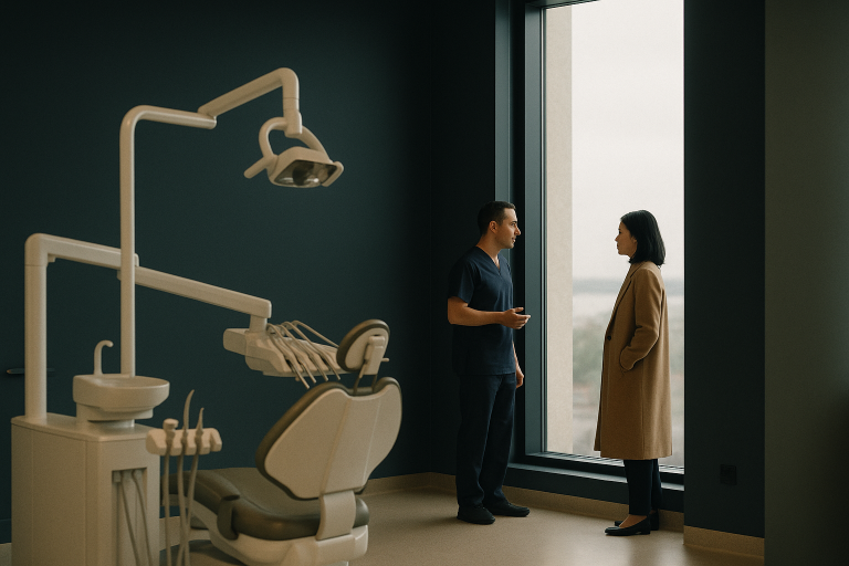 A dental clinic in Turkey offering cosmetic dentistry services.
