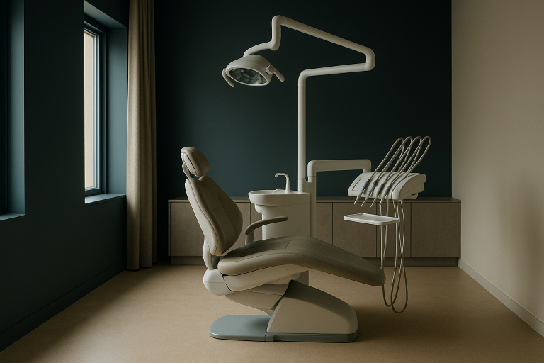 Dentist applying composite veneers in a modern clinic, showcasing the cost of composite veneers.