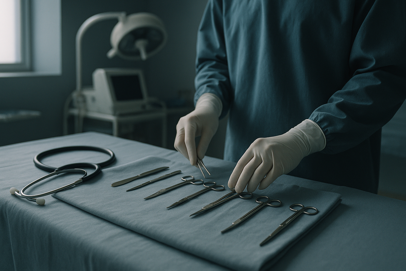 Cost of rhinoplasty surgery depicted in a modern operating theatre setup.
