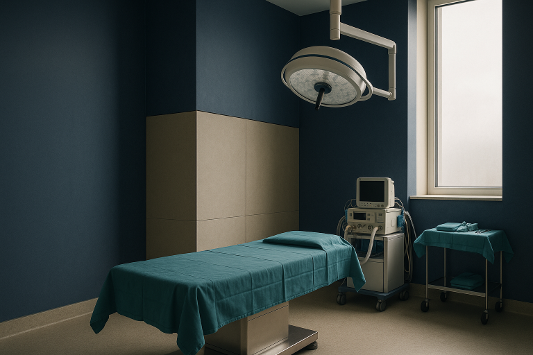 Operating theatre set for rhinoplasty surgery, illustrating cost rhinoplasty surgery globally.