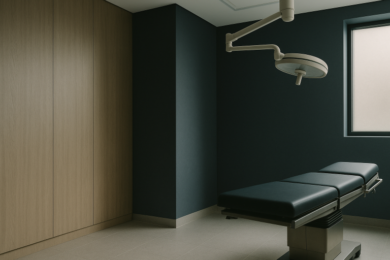 Operating theatre setup for deep necklift surgery