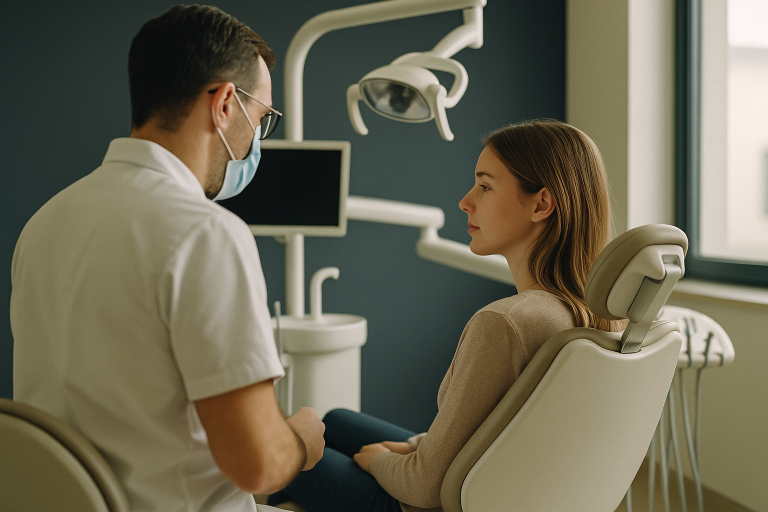 Dental tourism destinations with modern clinic and international patient receiving care.