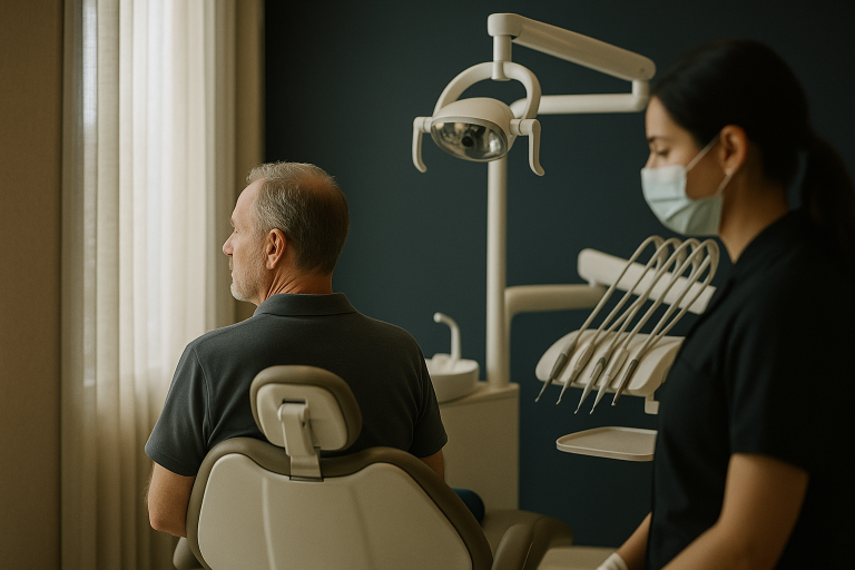 A dental clinic in Turkey featuring advanced equipment and a patient receiving dental treatment.