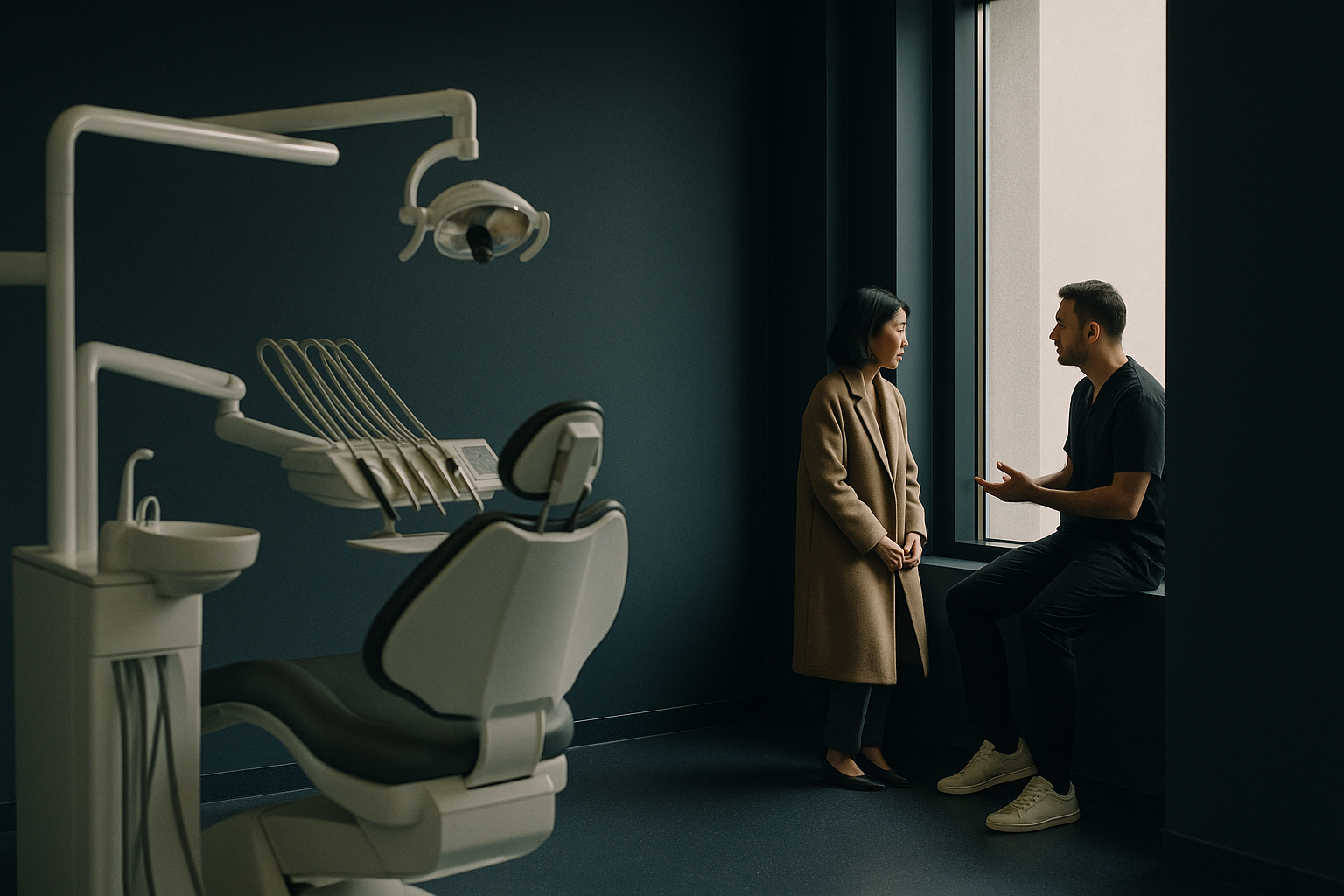 Modern Turkish dental clinic with dentist implants procedure equipment.