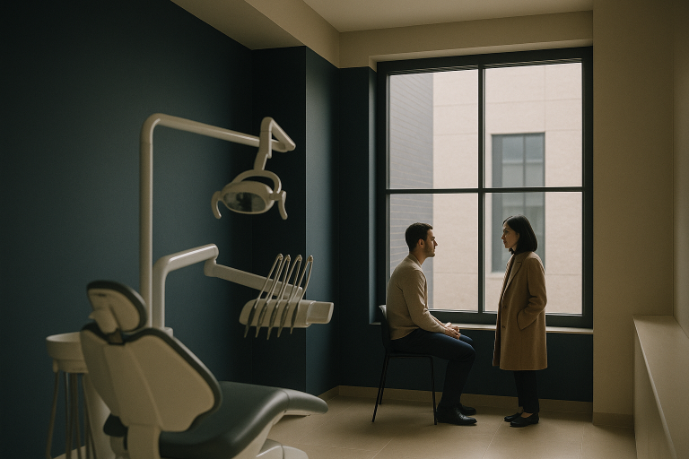 Dentist in Turkey providing care in a modern dental clinic.