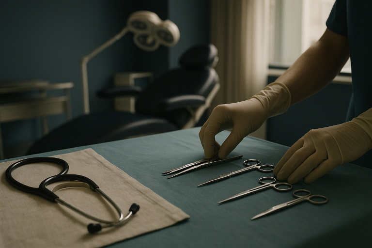 A modern clinic in Turkey specialising in eyebrow hair transplant procedures, showcasing advanced equipment and a sterile environment.