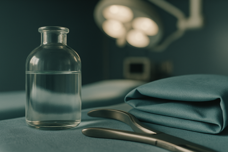 Operating theatre in Turkey prepared for a facelift procedure, featuring advanced equipment and a sterile environment.