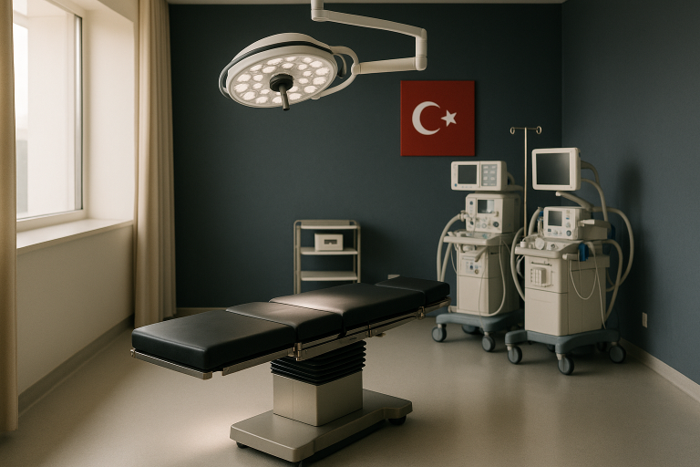 Facial surgery operating room in Turkey with advanced equipment.