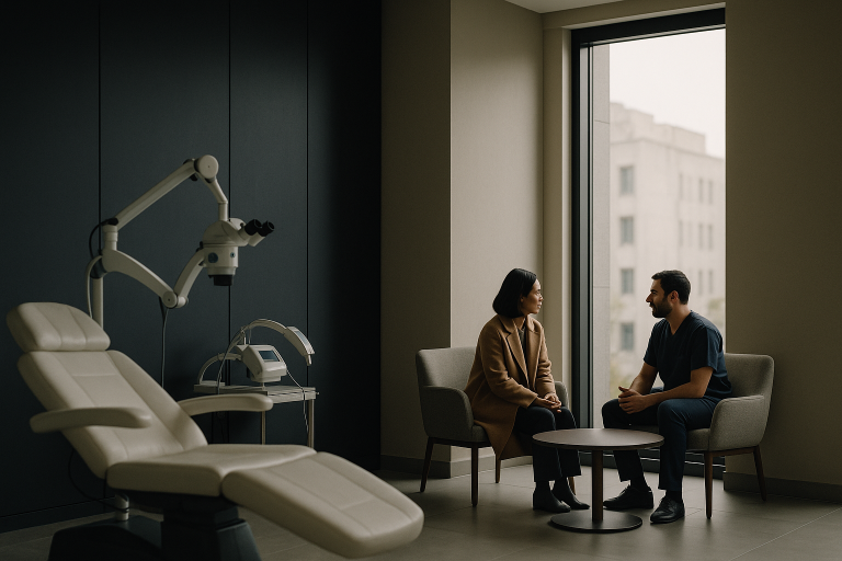 Advanced FUE hair transplant clinic in Istanbul with modern equipment and professional medical staff.