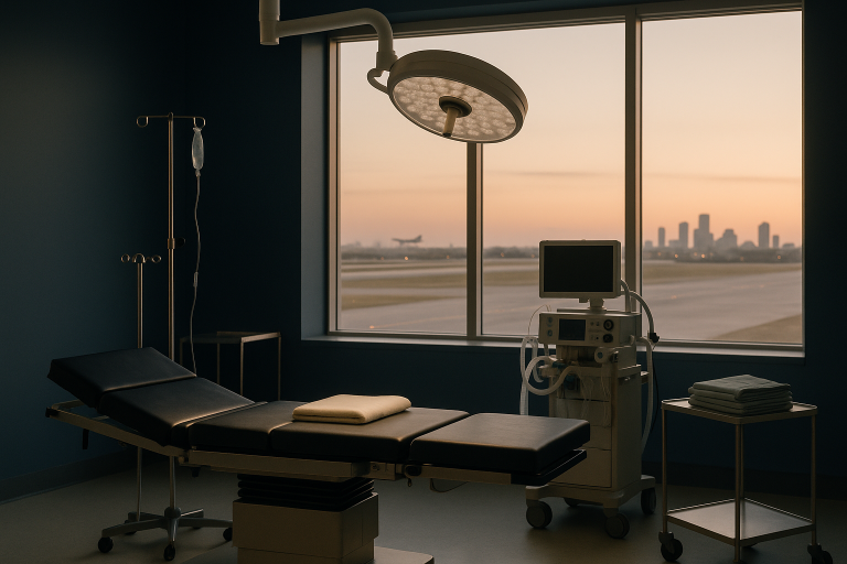 Operating theatre set for gastric bypass surgery highlighting gastric bypass cost context.