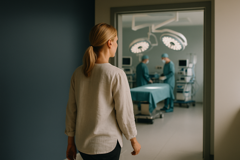 Operating theatre in Turkey for gynecomastia surgery.