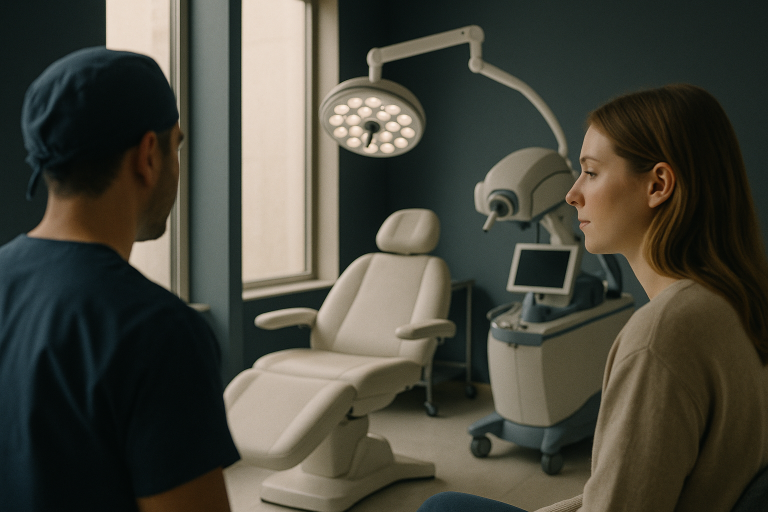 Hair graft procedure in a modern Turkish clinic.