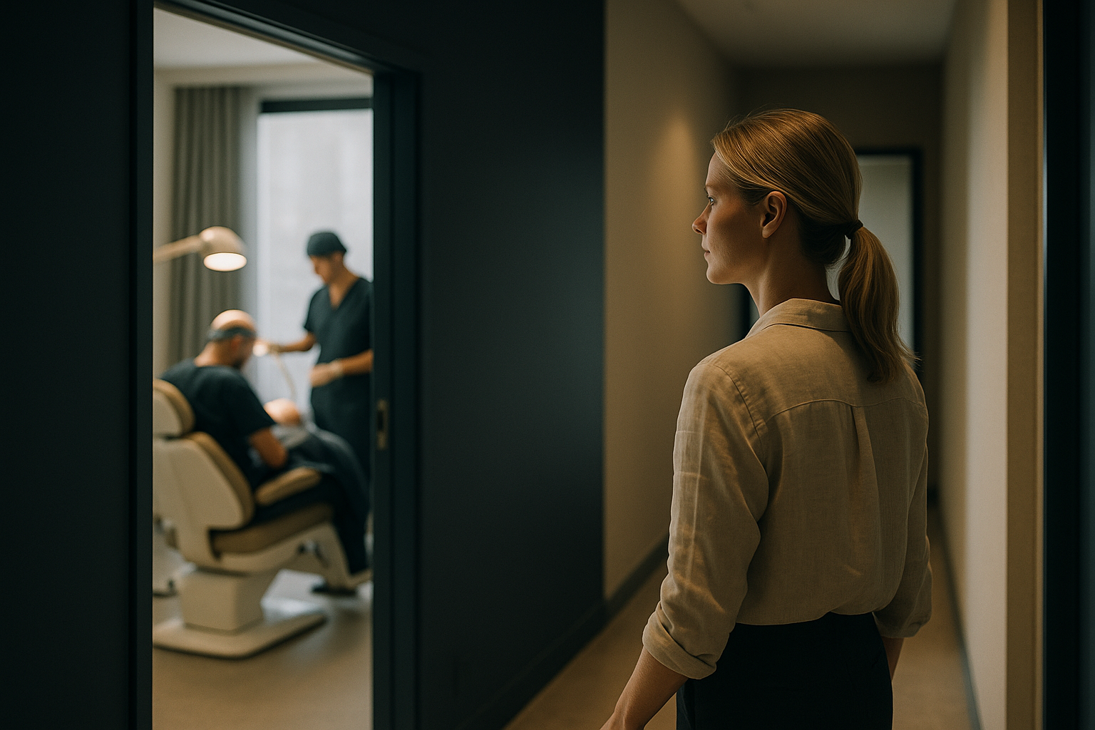 Hair loss surgery in Turkey, patient undergoing procedure in Istanbul clinic.