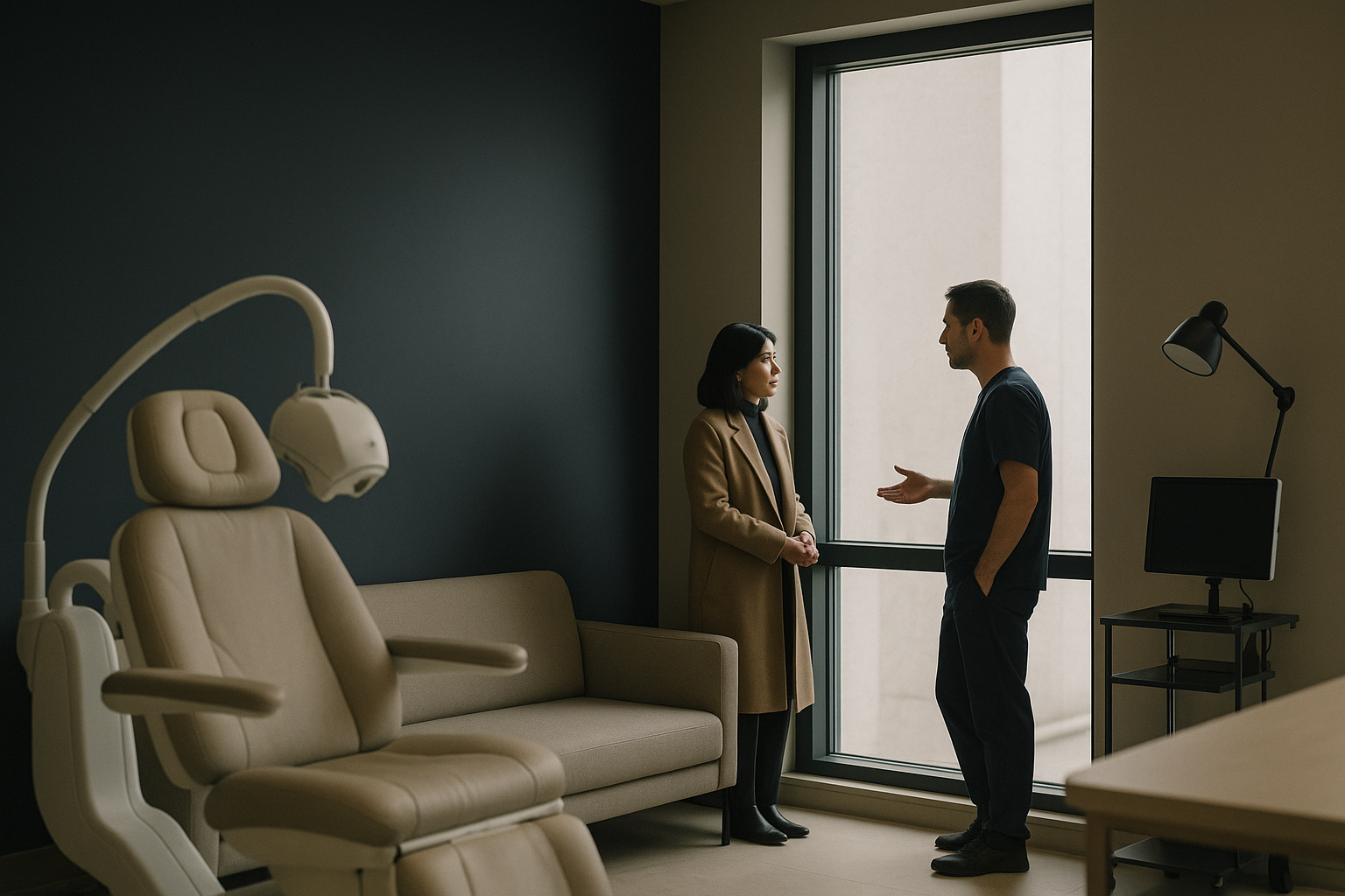 Hair transplant clinics in Turkey with modern consultation room.