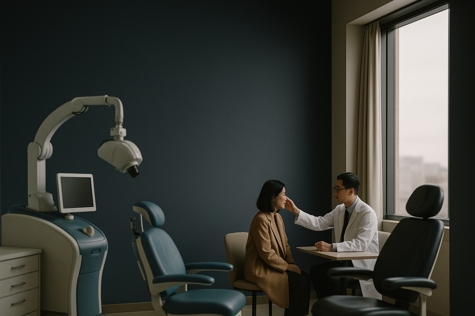 Hairline transplant consultation in a modern clinic setting.