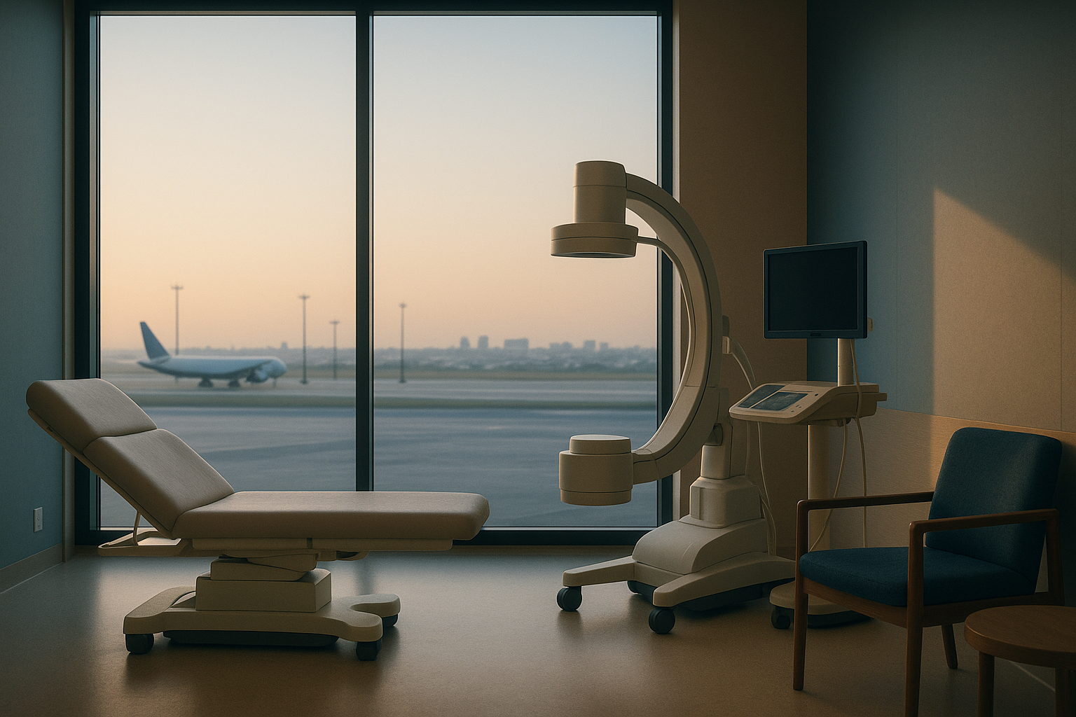 Health tourism to Turkey: modern medical facility with international patients and healthcare professionals.
