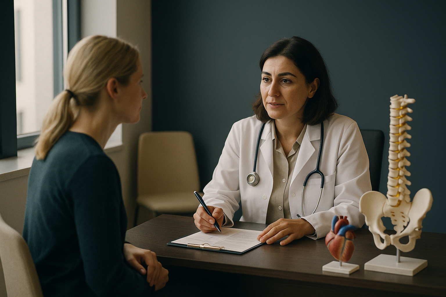 International patient discussing treatment options with a doctor in Turkey, illustrating health tourism to Turkey.