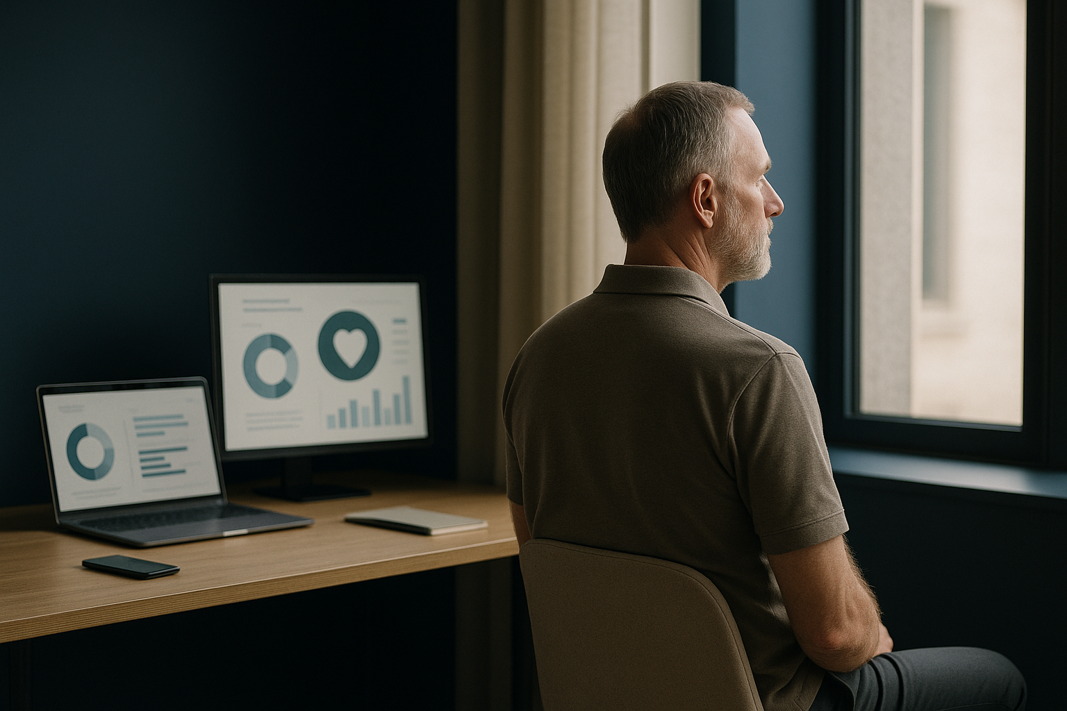 Healthcare branding strategies displayed in a modern executive workspace
