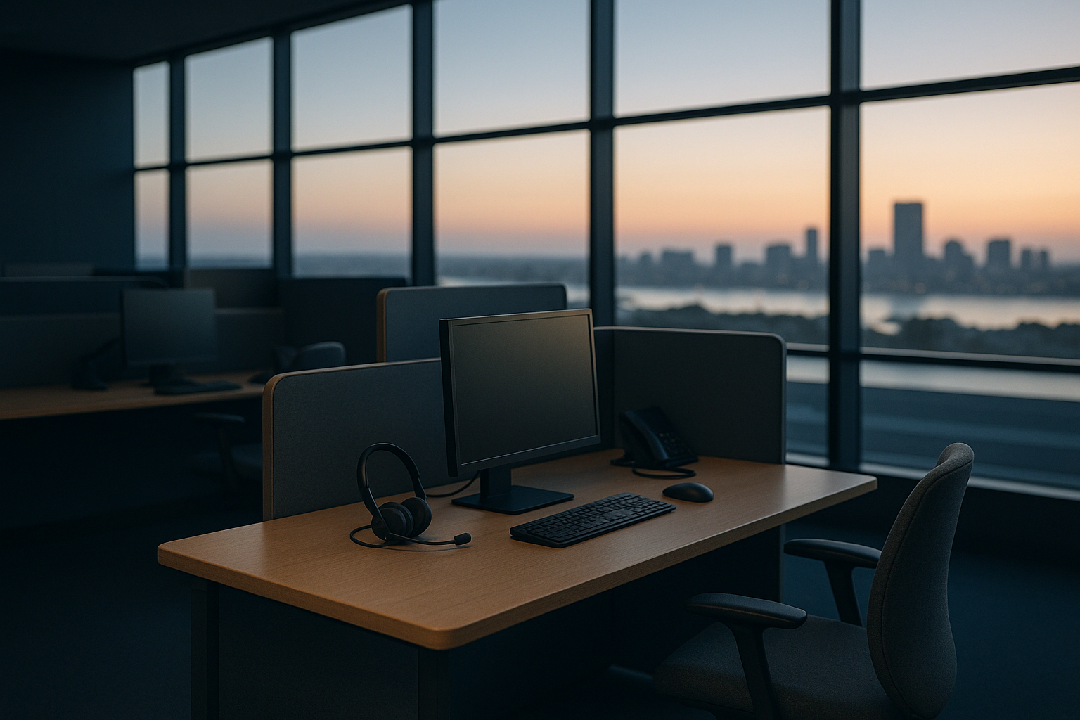 Healthcare customer service outsourcing in a modern call center setting.