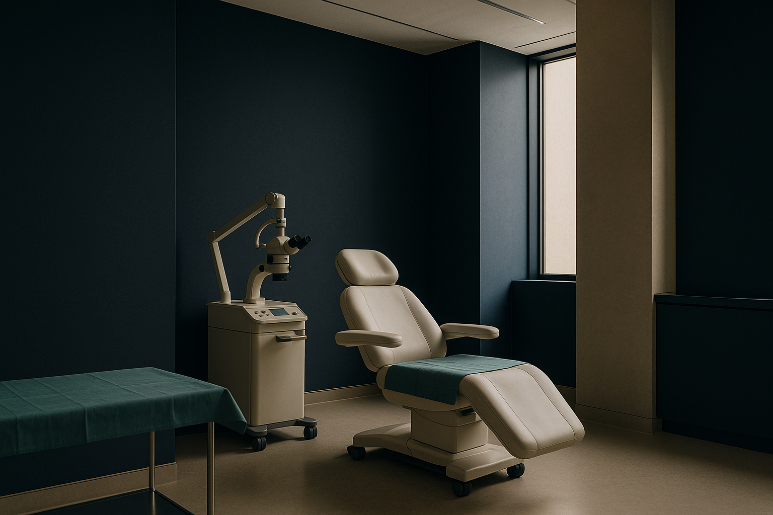 Hair transplant procedure in Turkey, showcasing sterile operating room and professional medical team.