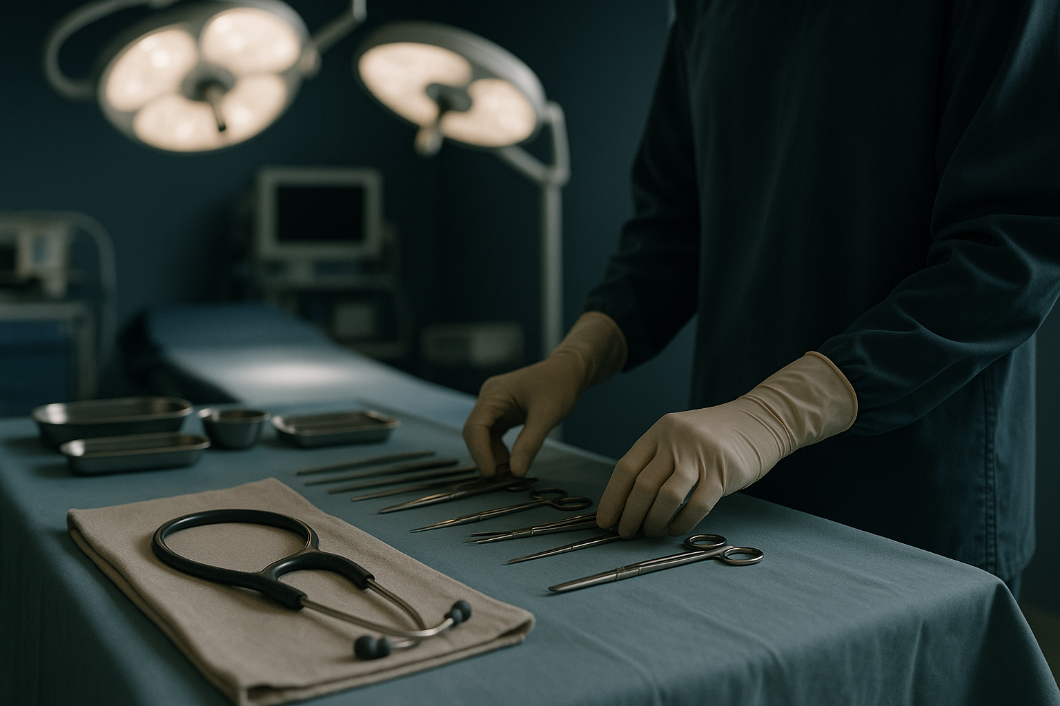 Modern operating theatre setup for rhinoplasty surgery, illustrating how much is the rhinoplasty with advanced medical equipment.