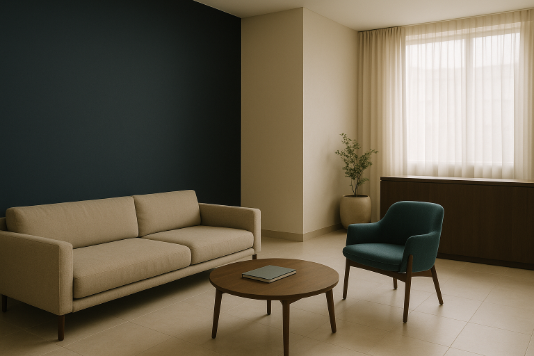 Modern clinic reception area in Istanbul, ideal for hair replacement consultations.