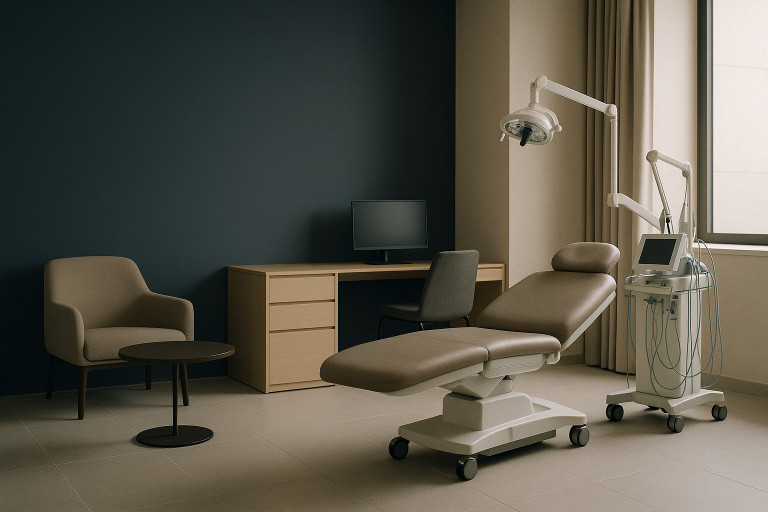 Korean plastic surgery clinic with advanced equipment and consultation facilities.