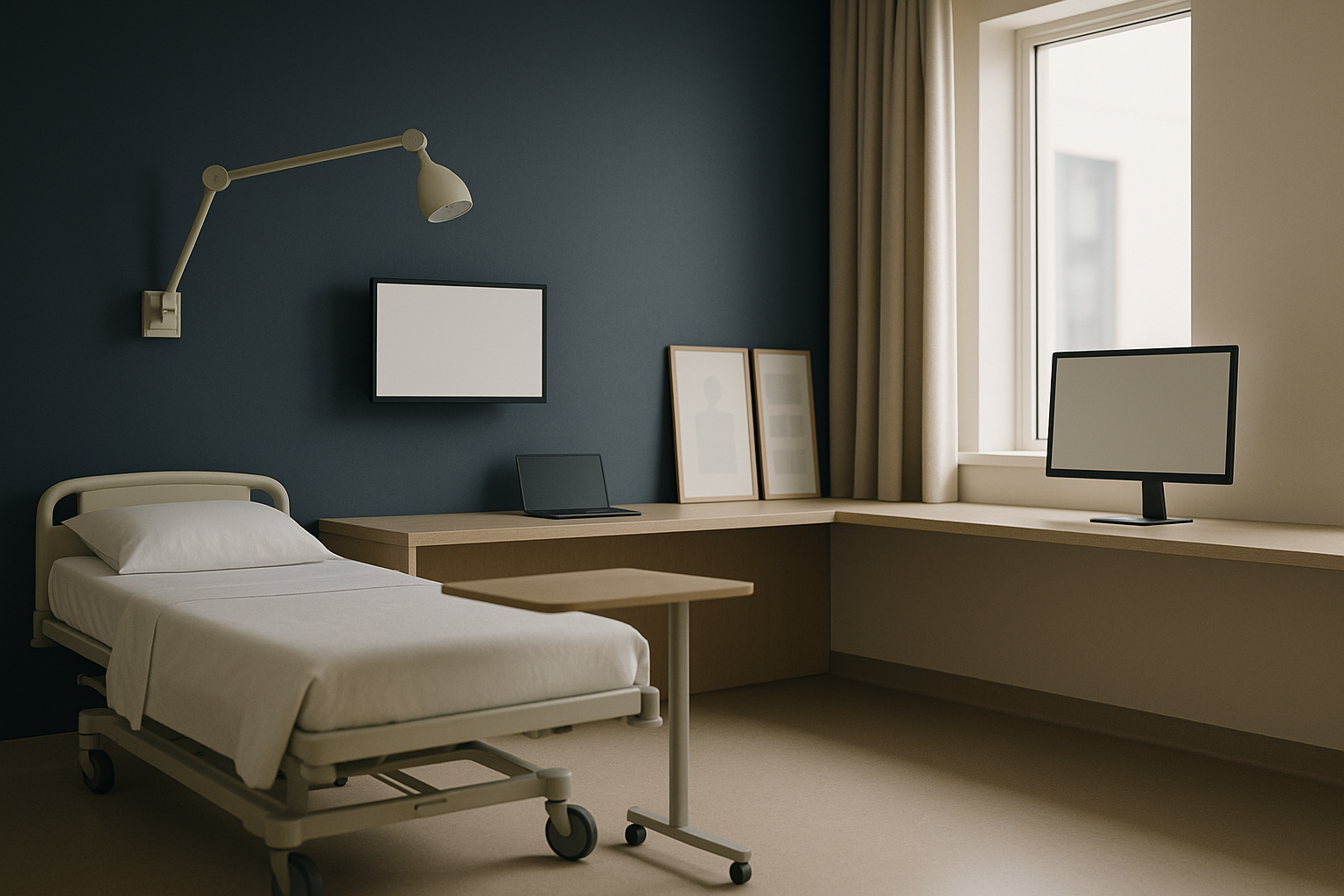 Healthcare marketing strategy in action at a modern executive workspace