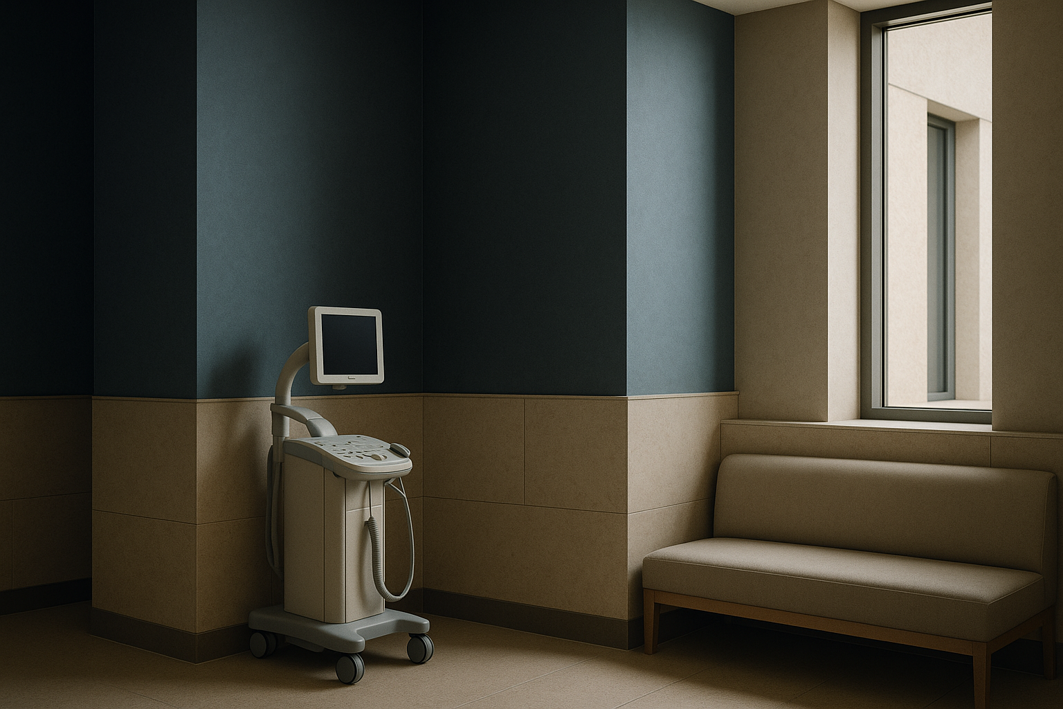 Modern executive workspace for medical digital marketing, showcasing strategy development and collaboration.