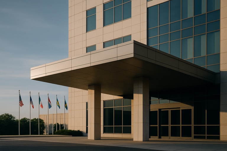 MTA medical tourism strategy meeting in a global healthcare executive workspace.