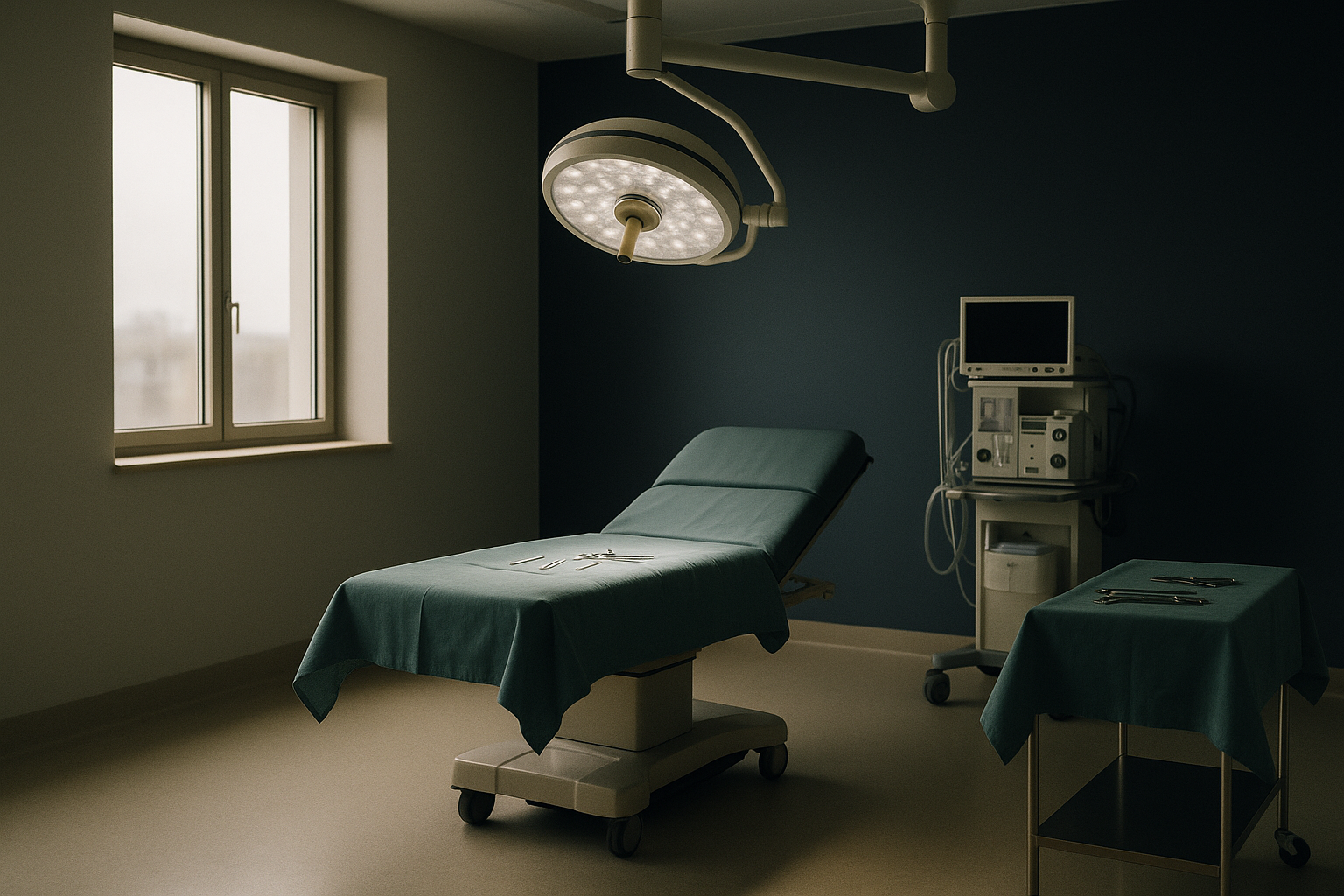Surgeon performing nasal tip plasty in an operating theatre.