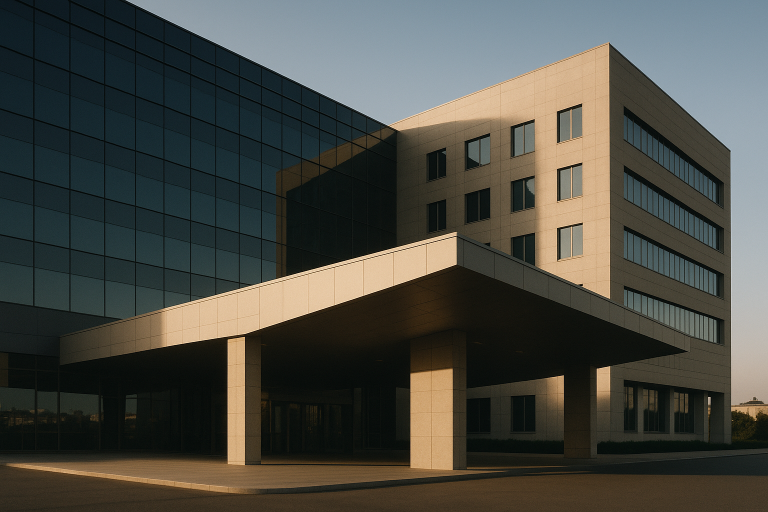 Nose surgery Istanbul operating theatre with modern equipment and cityscape view.