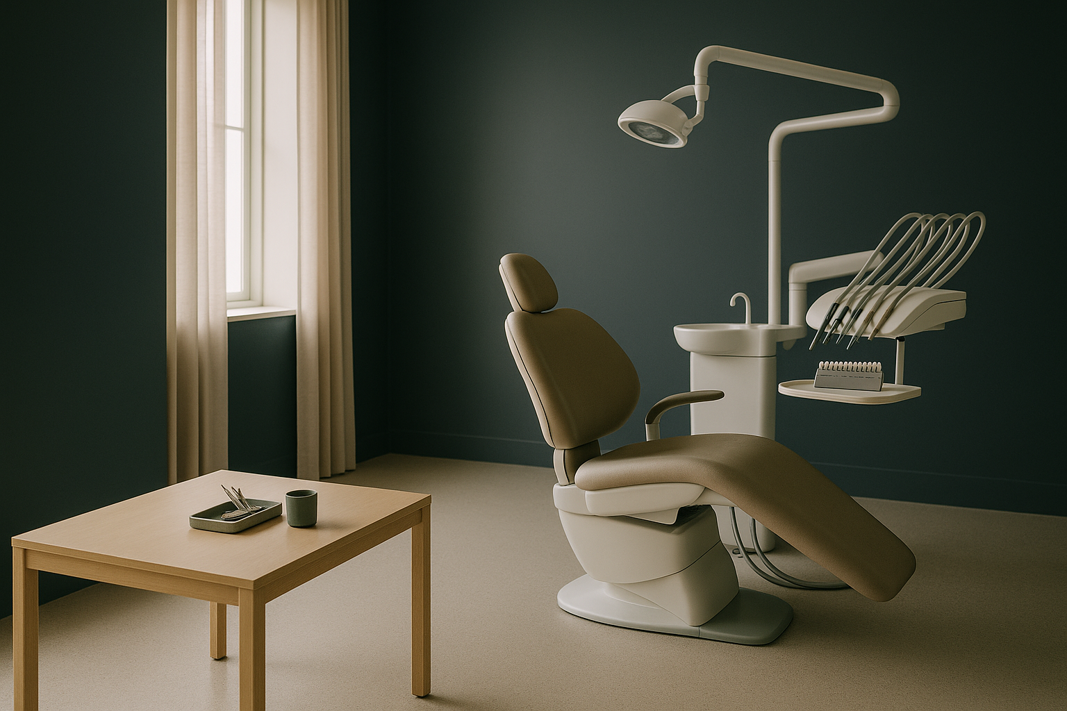 Dentist preparing porcelain veneers in a clinic, focusing on porcelain veneer cost considerations.