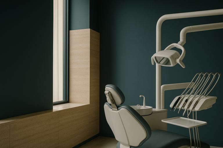 Porcelain veneers in Turkey being discussed in a modern dental clinic setting.