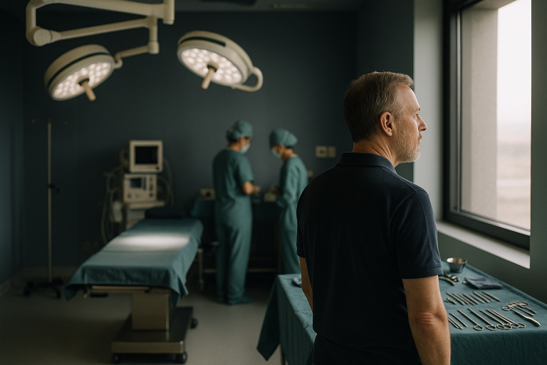 Operating theatre in Turkey prepared for revision rhinoplasty surgery.