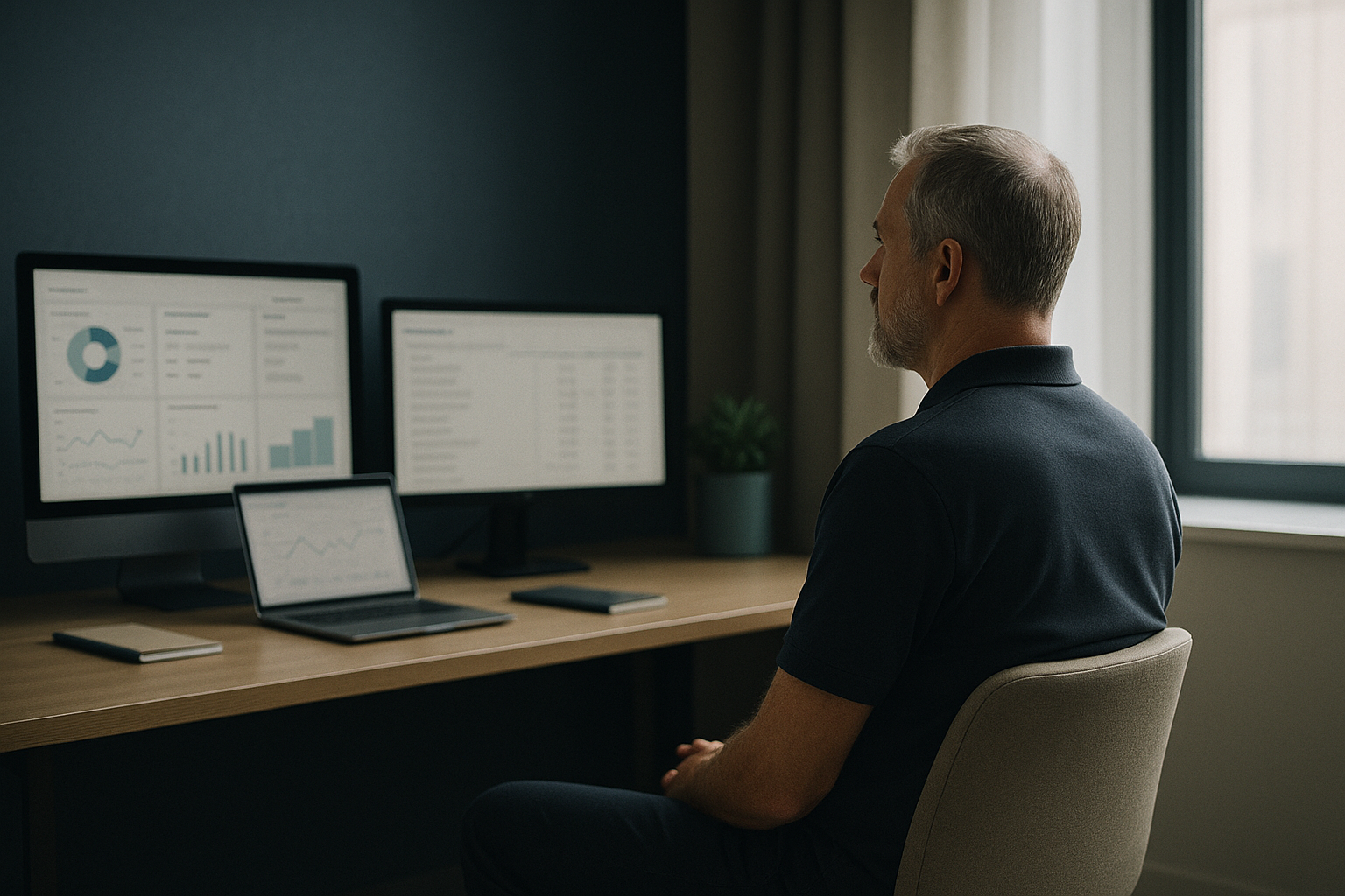 Modern workspace with computers showing medical SEO strategies for healthcare websites.