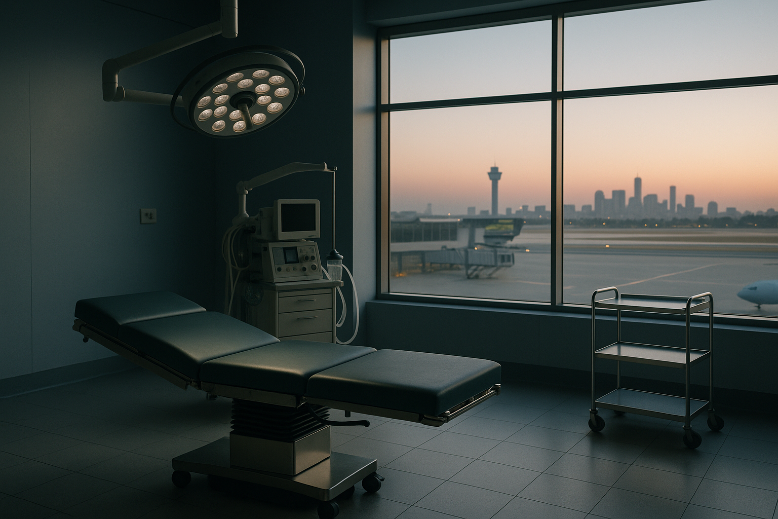 Operating theatre setup for six-pack surgery before and after transformation.