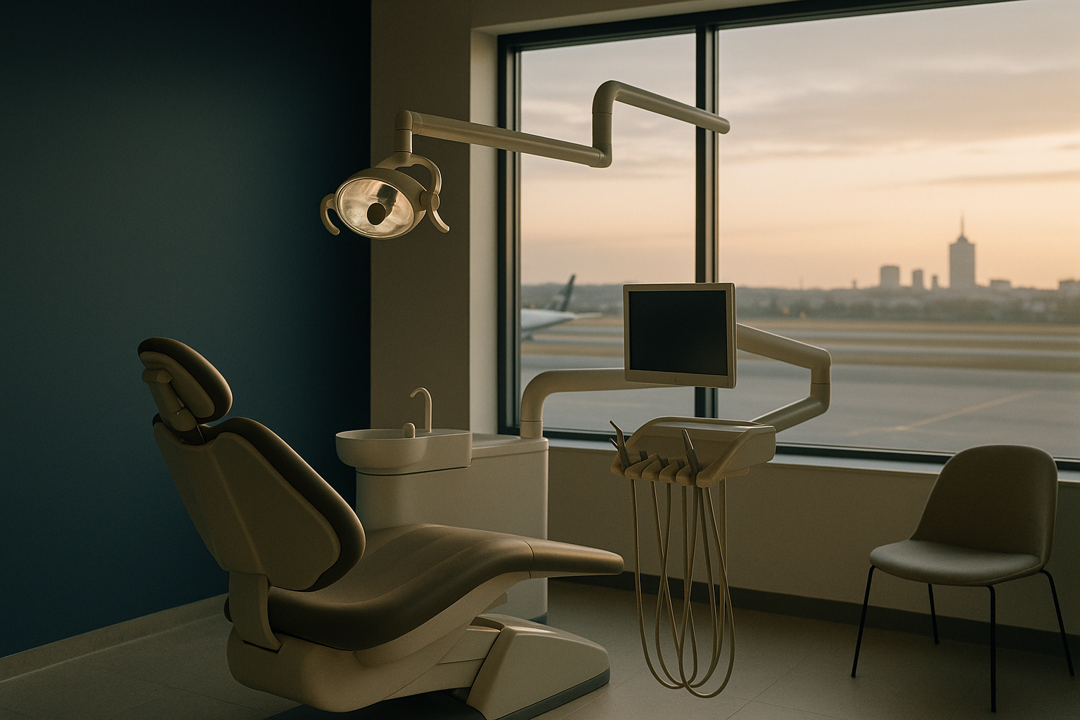 Top countries for dentistry: modern dental clinic scene with dentist and international patient.