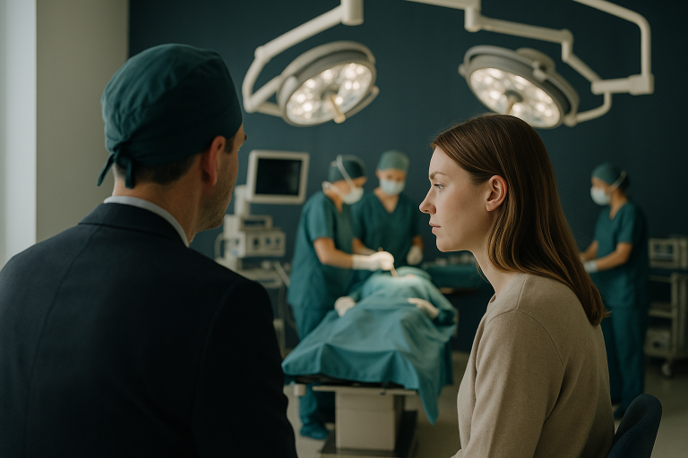 Operating theatre in Turkey highlighting plastic surgery equipment and medical team