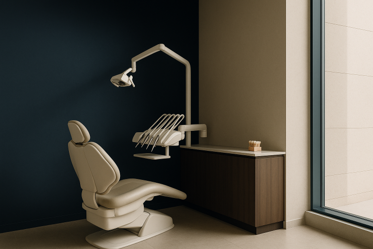 A dentist in Istanbul explaining veneer price options to a patient in a modern clinic.